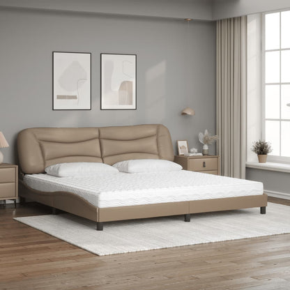Letto con Materasso Cappuccino 200x200cm Similpelle