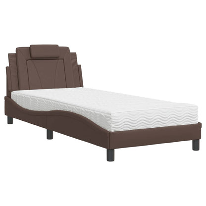 Letto Viana con Materasso Marrone 80x200 cm in Similpelle