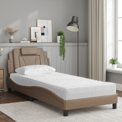 Letto Viana con Materasso Cappuccino 80x200 cm Similpelle