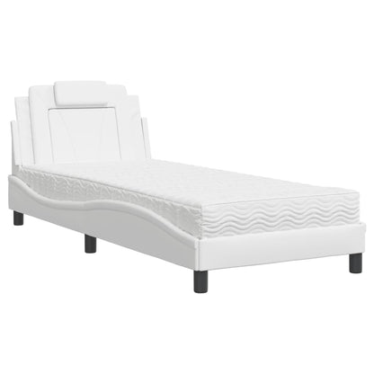 Letto Viana con Materasso Bianco 90x200 cm in Similpelle