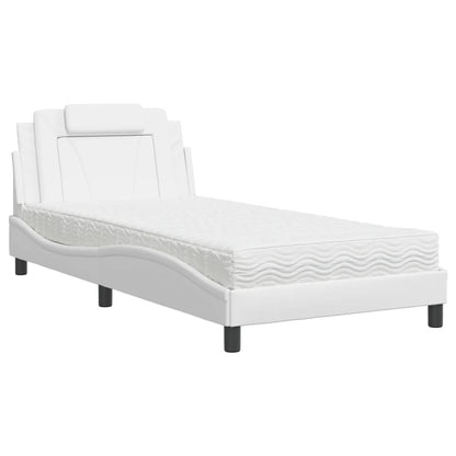 Letto Viana con Materasso Bianco 100x200 cm in Similpelle