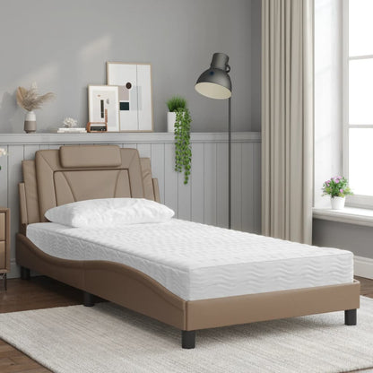 Letto Viana con Materasso Cappuccino 100x200cm Similpelle