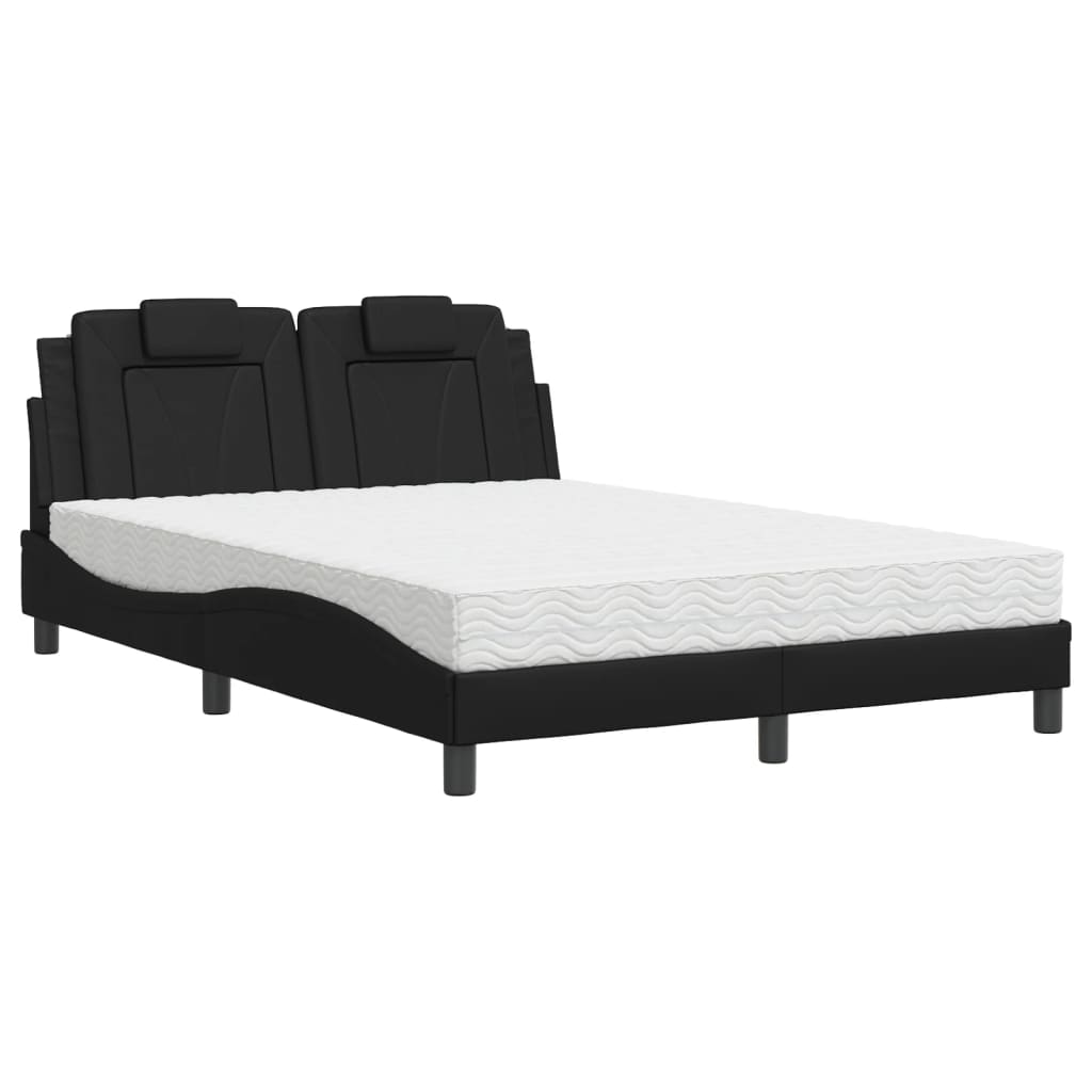 Letto con Materasso Nero 120x200 cm in Similpelle