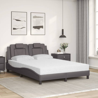 Letto con Materasso Grigio 120x200 cm in Similpelle