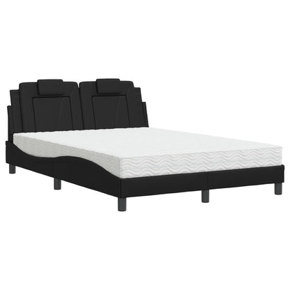 Letto Viana con Materasso Nero 140x190 cm in Similpelle