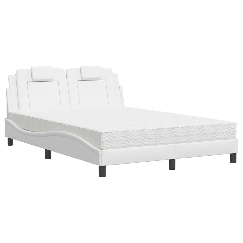 Letto Viana con Materasso Bianco 140x190 cm in Similpelle