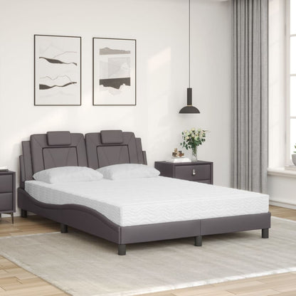 Letto Viana con Materasso Grigio 140x190 cm in Similpelle
