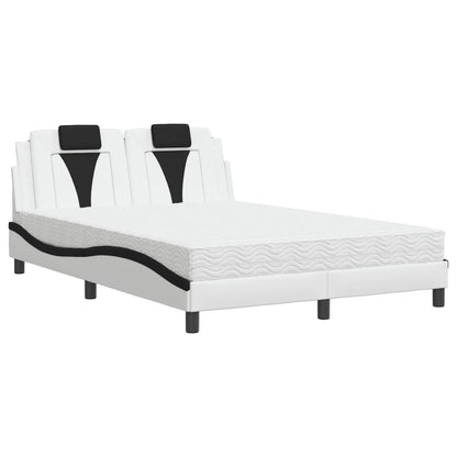 Letto Viana con Materasso Bianco e Nero 140x190 cm in Similpelle