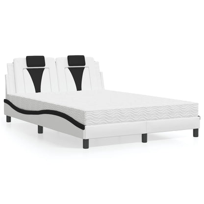 Letto Viana con Materasso Bianco e Nero 140x190 cm in Similpelle