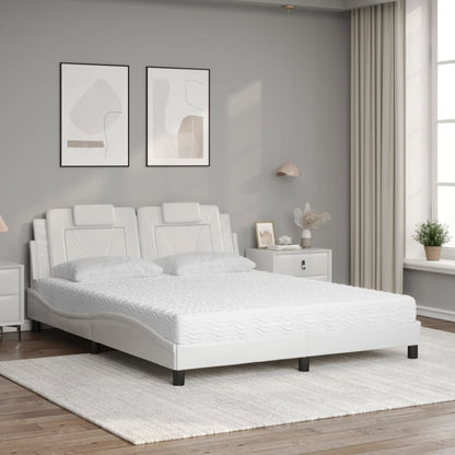 Letto Viana con Materasso Bianco 160x200 cm in Similpelle