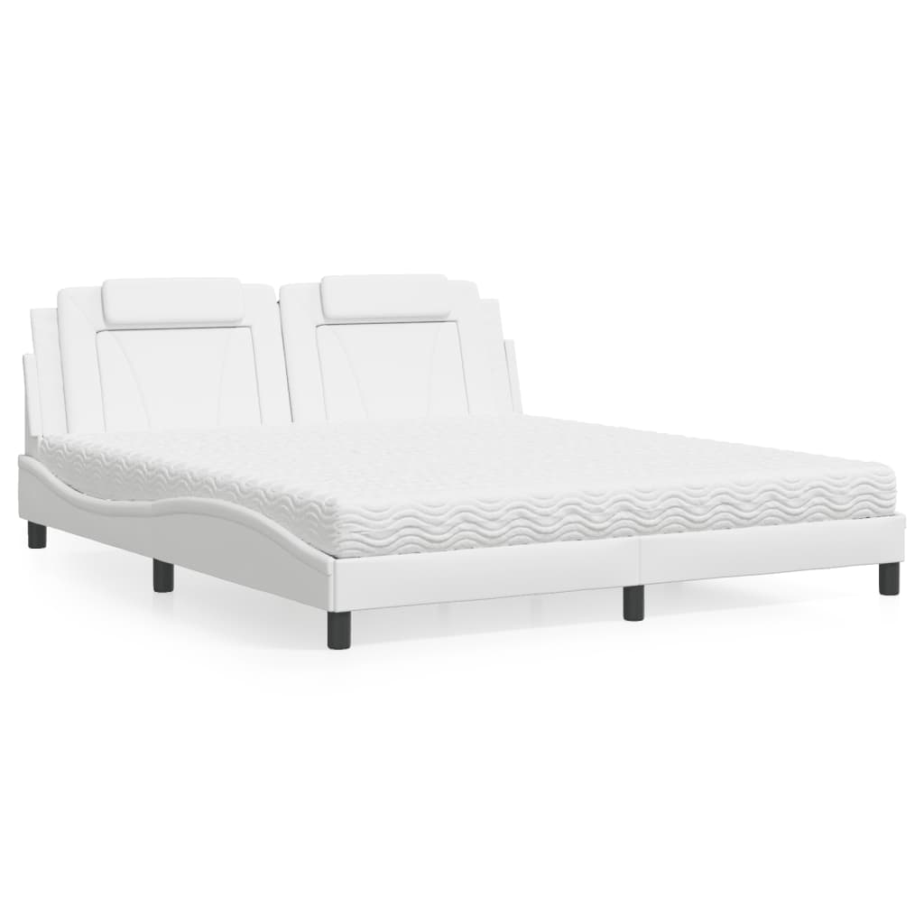 Letto Viana con Materasso Bianco 180x200 cm in Similpelle