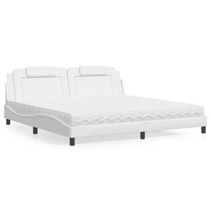 Letto con Materasso Bianco 200x200cm in Similpelle