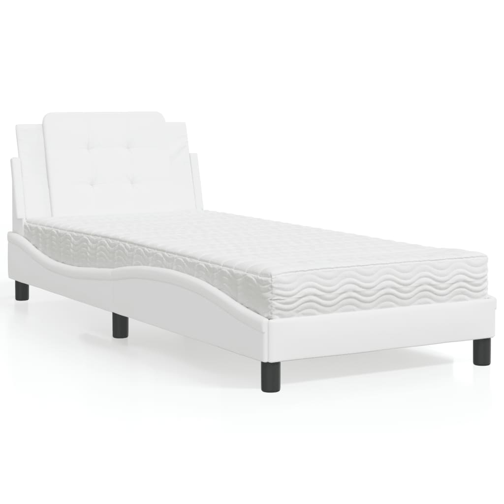Giroletto senza Materasso Zadar Bianco 80x200 cm in Similpelle
