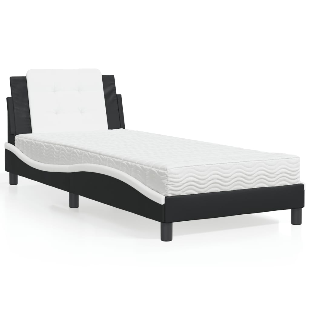 Giroletto senza Materasso Zadar Nero e Bianco 80x200 cm in Similpelle