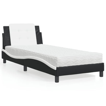 Giroletto senza Materasso Zadar Nero e Bianco 80x200 cm in Similpelle