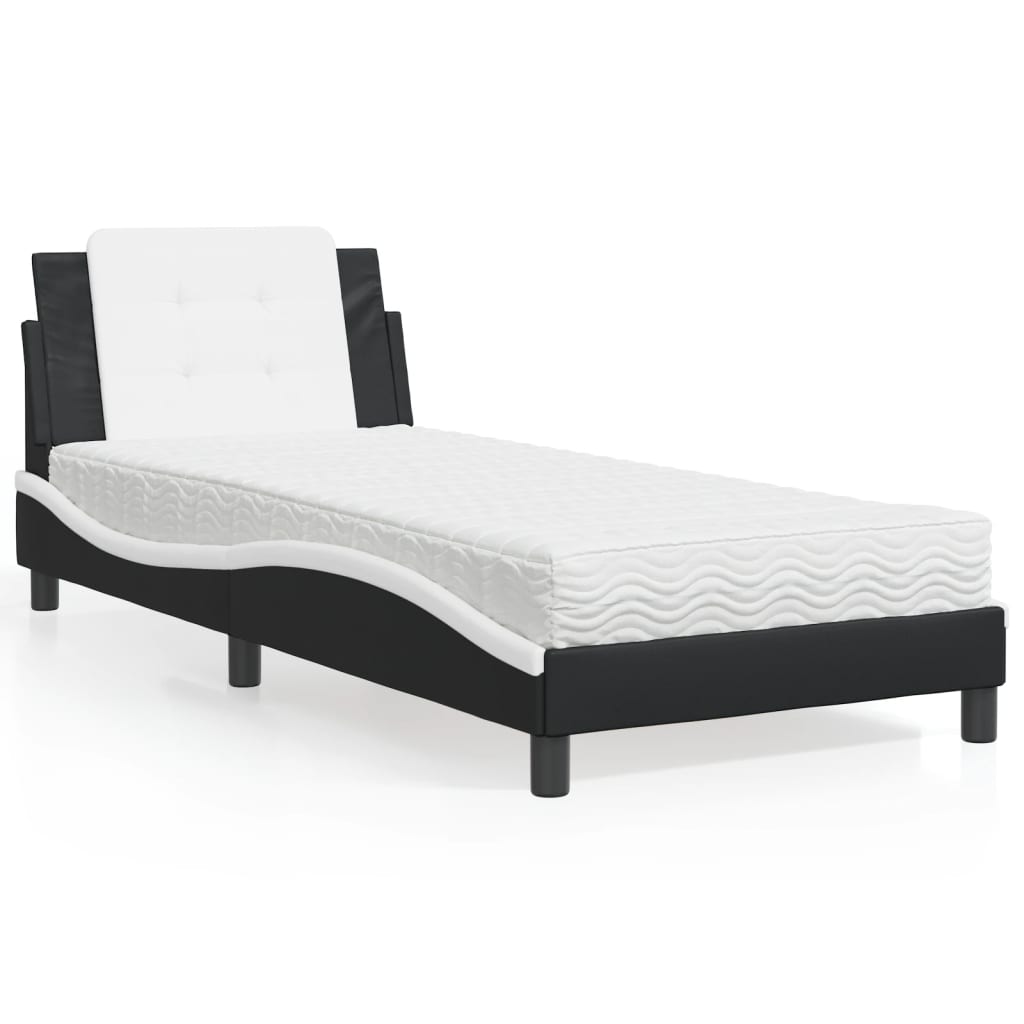 Giroletto senza Materasso Zadar Nero e Bianco 90x190 cm in Similpelle
