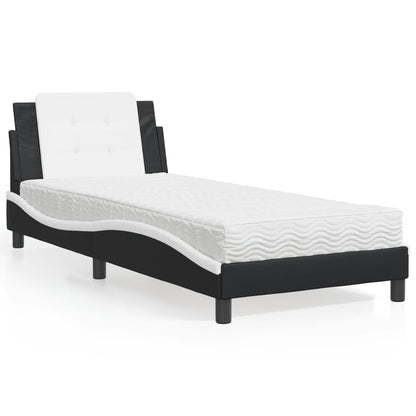Giroletto senza Materasso Zadar Nero e Bianco 90x190 cm in Similpelle