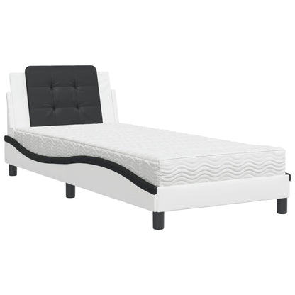 Giroletto senza Materasso Zadar Bianco e Nero 90x190 cm in Similpelle