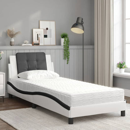Giroletto senza Materasso Zadar Bianco e Nero 90x190 cm in Similpelle