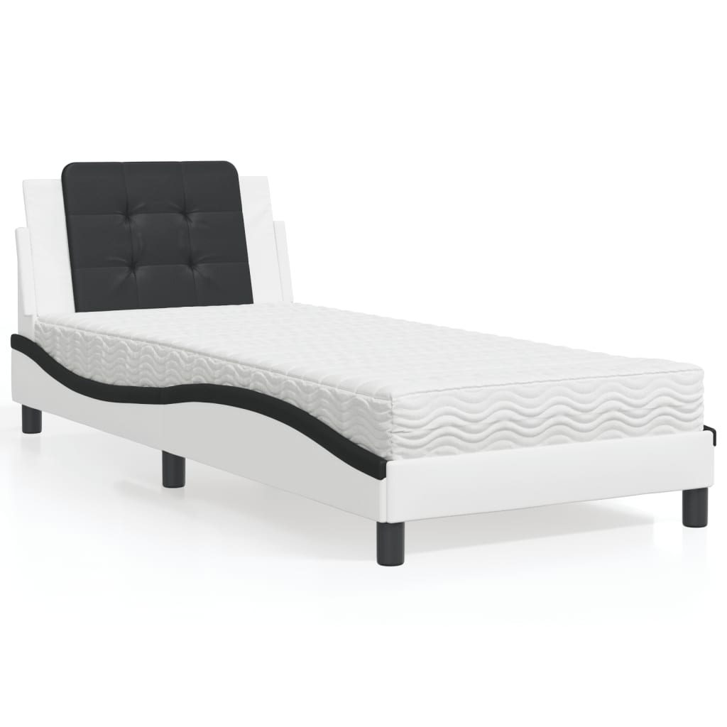 Giroletto senza Materasso Zadar Bianco e Nero 90x190 cm in Similpelle