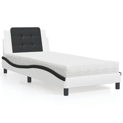 Giroletto senza Materasso Zadar Bianco e Nero 90x190 cm in Similpelle
