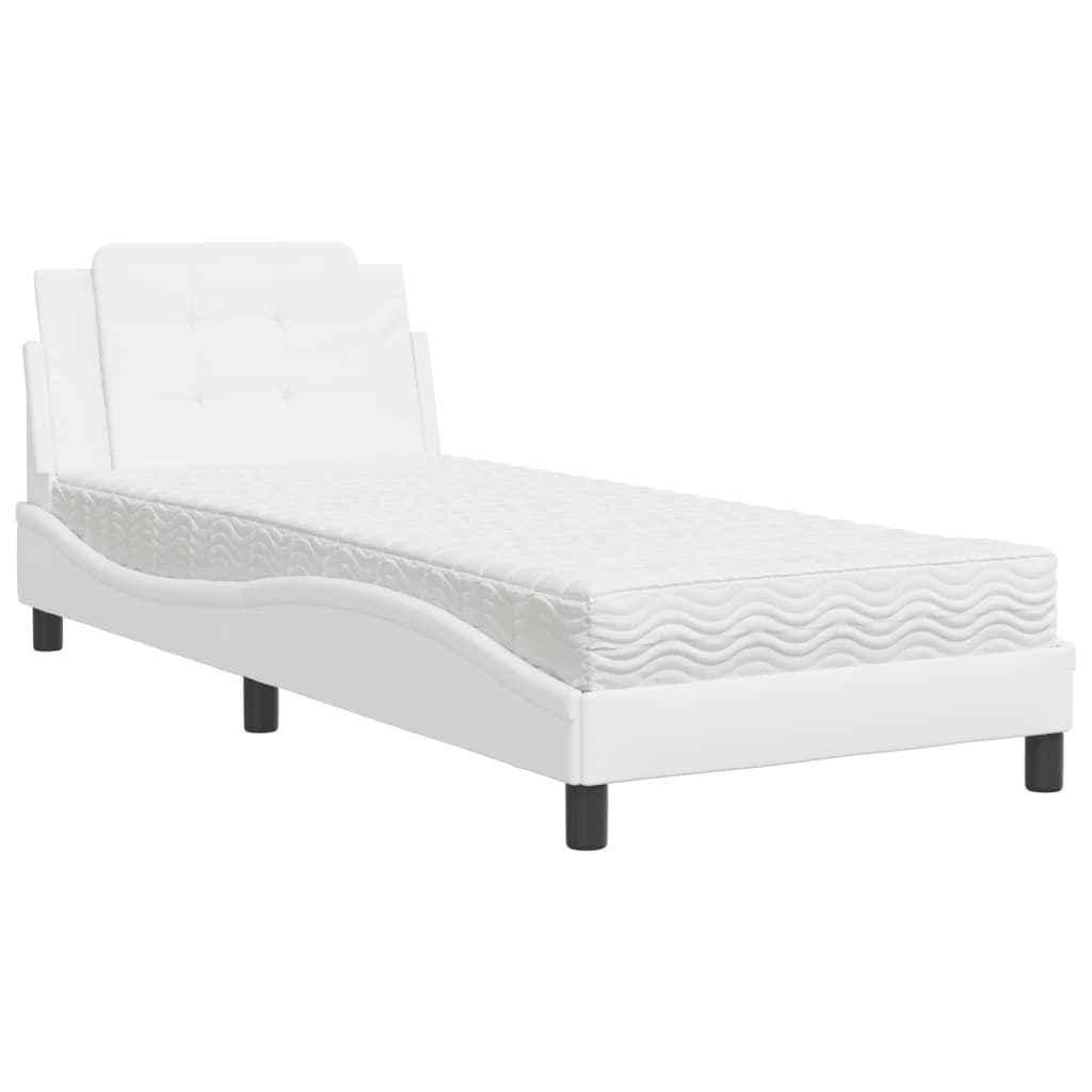 Giroletto senza Materasso Zadar Bianco 90x200 cm in Similpelle