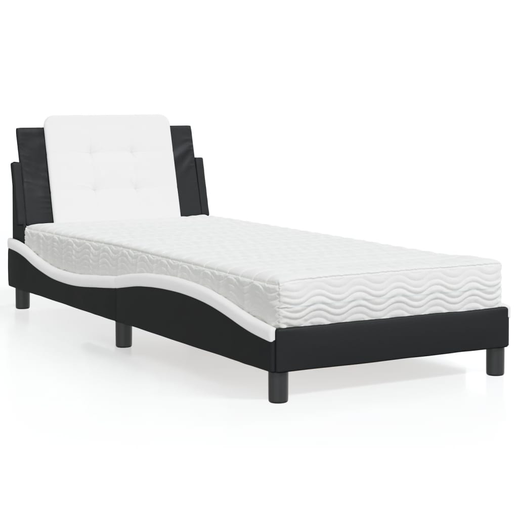 Giroletto senza Materasso Zadar Nero e Bianco 100x200 cm in Similpelle