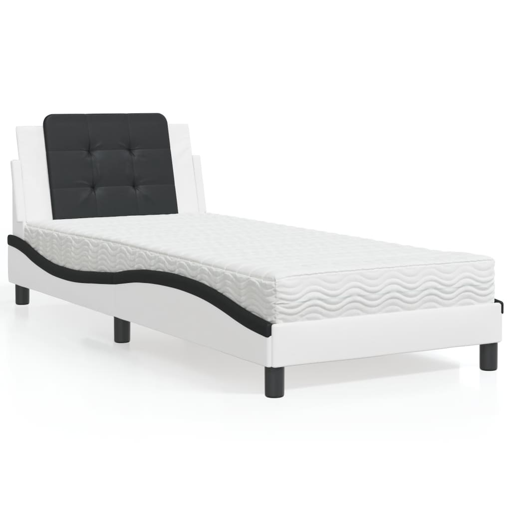 Giroletto senza Materasso Zadar Bianco e Nero 100x200 cm in Similpelle