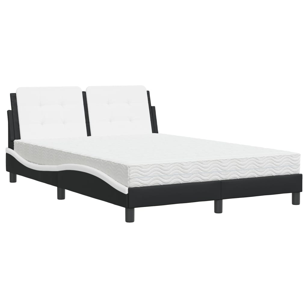Giroletto senza Materasso Zadar Nero e Bianco 140x190 cm in Similpelle