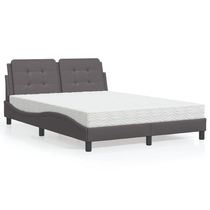 Letto con Materasso Zadar Grigio 140x200 cm in Similpelle