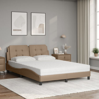 Letto con Materasso Zadar Cappuccino 140x200cm Similpelle
