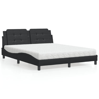 Letto con Materasso Zadar Nero 160x200 cm in Similpelle