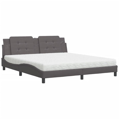 Letto con Materasso Zadar Grigio 180x200 cm in Similpelle