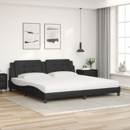 Letto con Materasso Nero 200x200 cm in Similpelle
