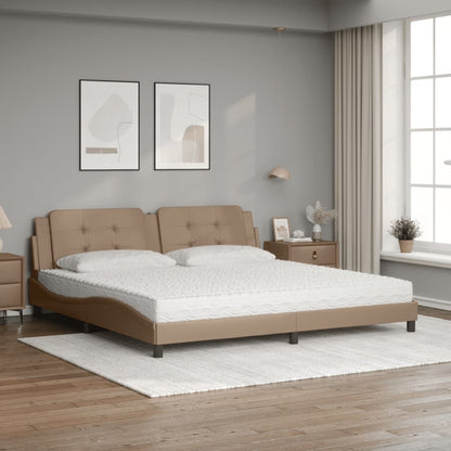 Letto con Materasso Zadar Cappuccino 200x200cm Similpelle