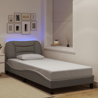 Giroletto con LED senza Materasso Tortora 80x200 cm Tessuto