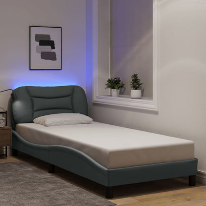 Giroletto con LED senza Materasso Grigio Chiaro 90x190 cm