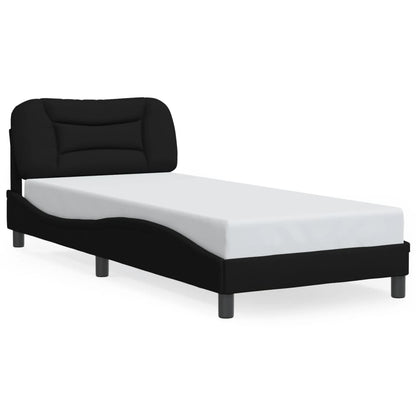Giroletto con LED senza Materasso Nero 90x200 cm in Tessuto