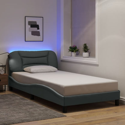 Giroletto con LED senza Materasso Grigio Chiaro 100x200 cm