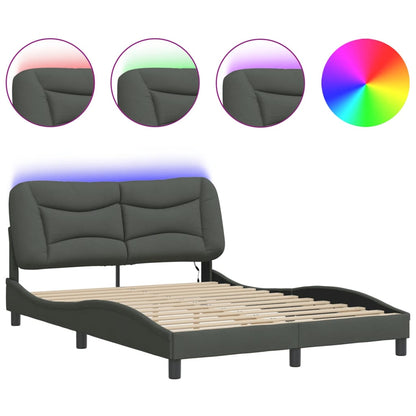 Giroletto con LED senza Materasso Grigio Scuro 120x200 cm