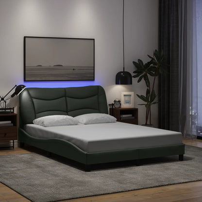 Giroletto con LED senza Materasso Grigio Scuro 120x200 cm