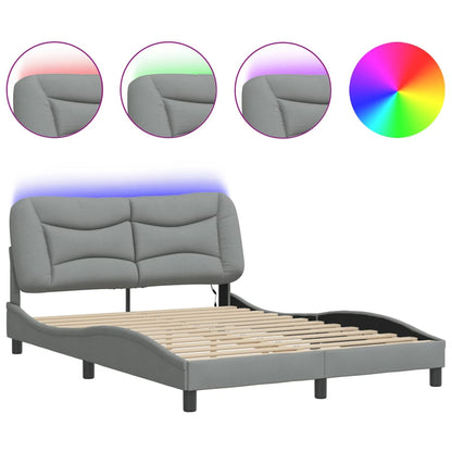 Giroletto con LED senza Materasso Grigio Chiaro 140x190 cm