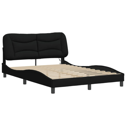 Giroletto con LED senza Materasso Nero 140x190 cm in Tessuto