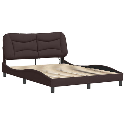 Giroletto con LED senza Materasso Marrone Scuro 140x190 cm