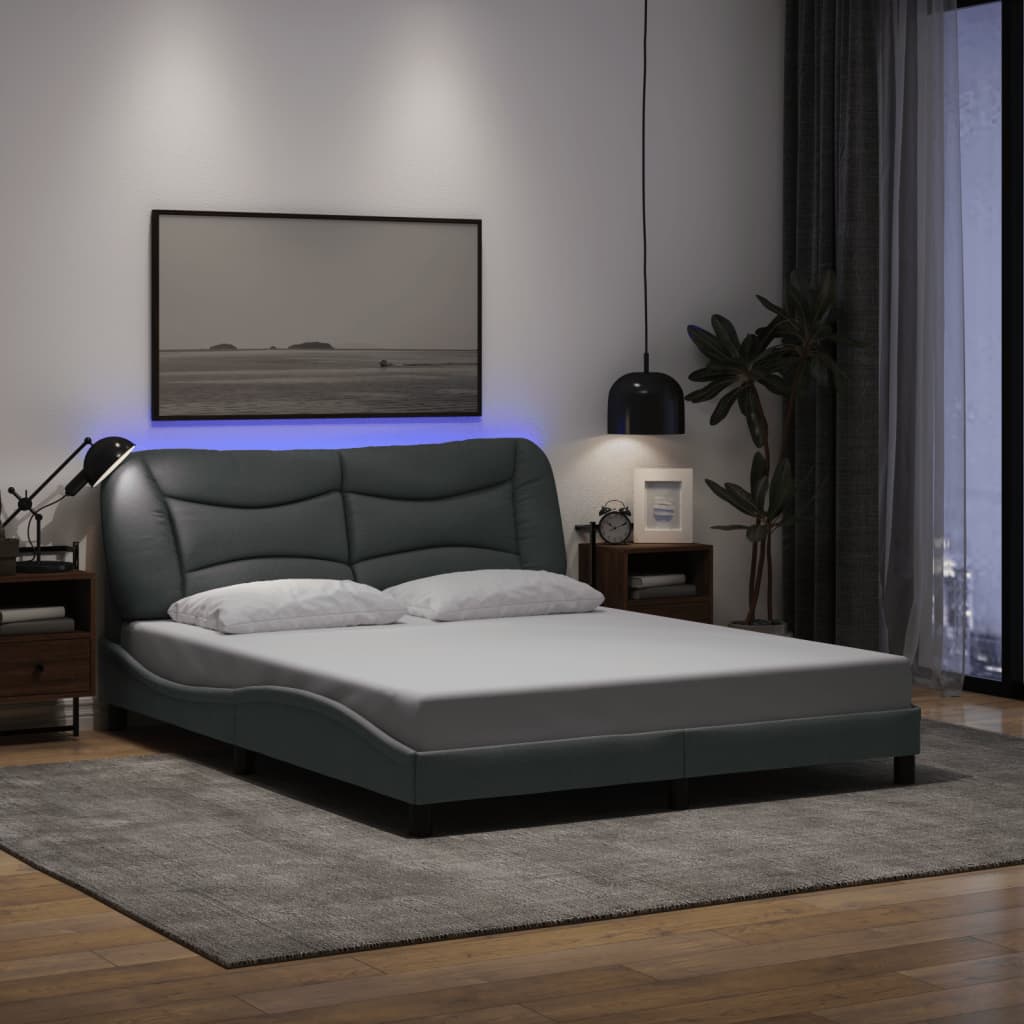 Giroletto con LED senza Materasso 160x200 cm Tessuto