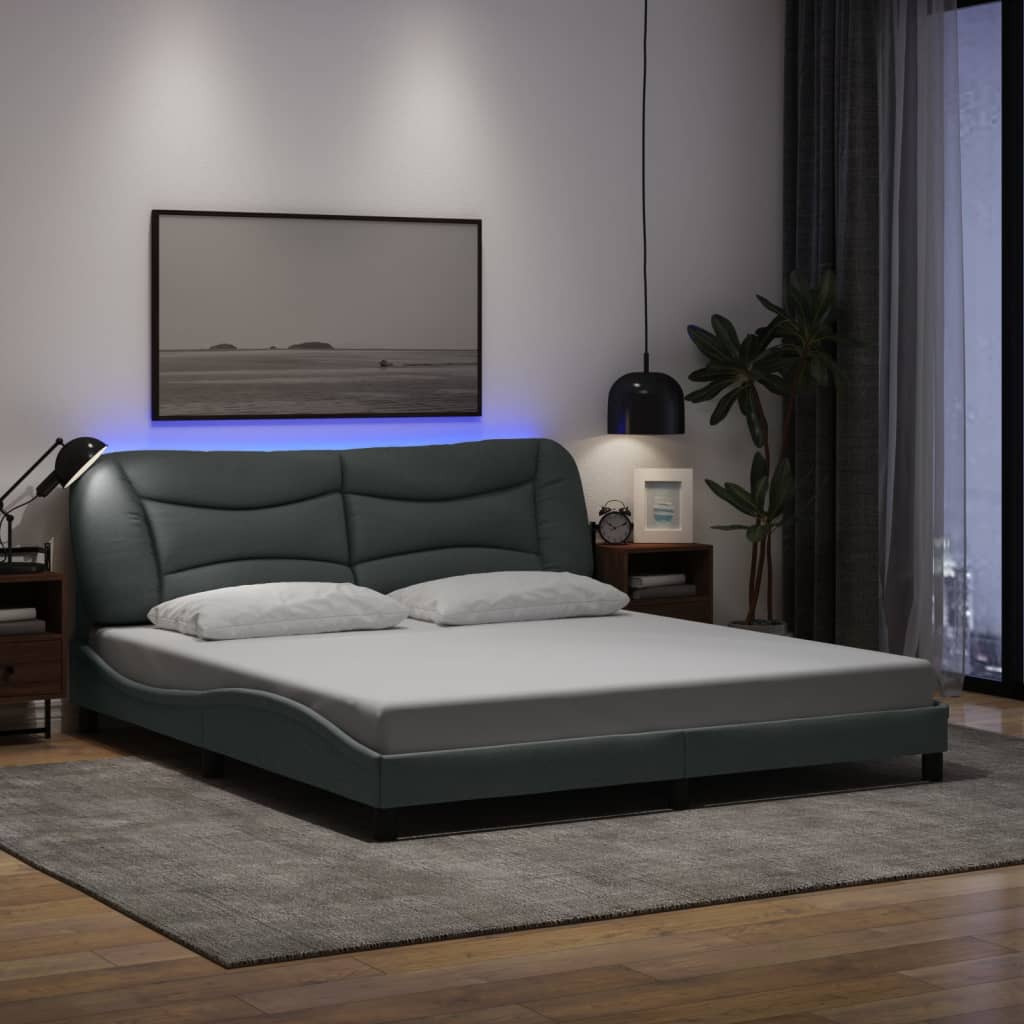 Giroletto con LED senza Materasso 180x200 cm in Tessuto