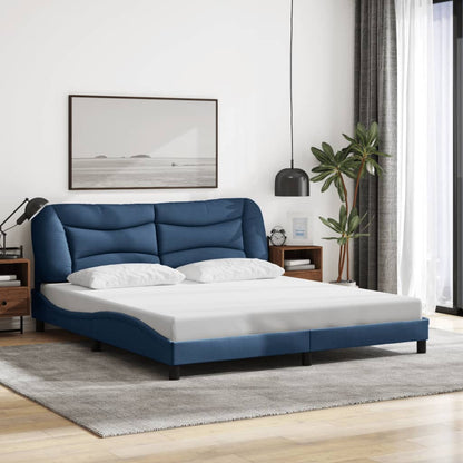 Giroletto con LED senza Materasso Blu 180x200 cm in Tessuto