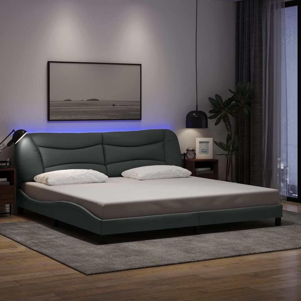Giroletto con LED senza Materasso 200x200 cm Tessuto