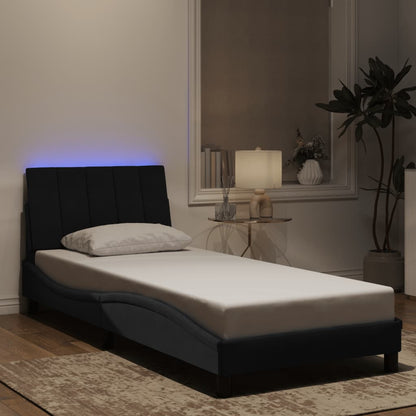 Giroletto con Luci LED Nero 80x200 cm in Velluto
