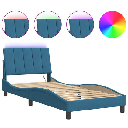 Giroletto con Luci LED Blu 80x200 cm in Velluto